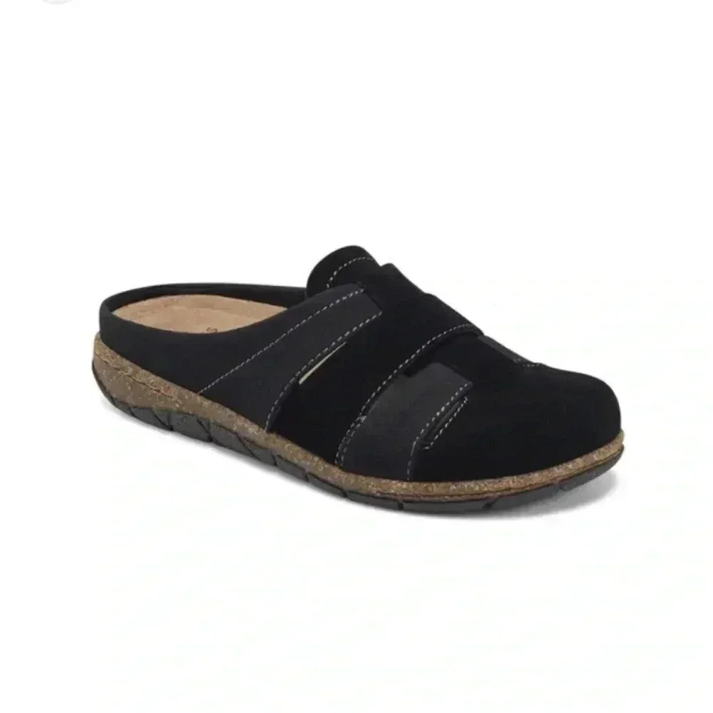 EARTH ORIGINS WOMENS ELLERGY BLACK SLIP ON CLOG MULE SIZE 8